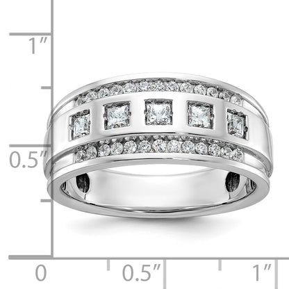 14k White Gold Men's 1.1 carat Diamond Complete Ring