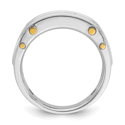 14k Two-tone Gold Men's 1/2 carat Diamond Complete Ring
