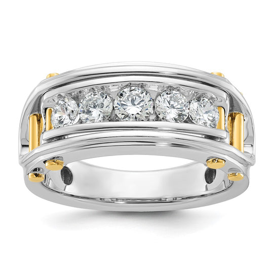 14k Two-tone Gold Men's 1 carat Diamond Complete Ring
