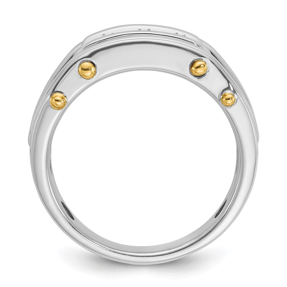 14k Two-tone Gold Men's 1/2 carat Diamond Complete Ring