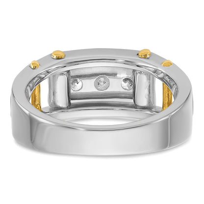 14k Two-tone Gold Men's 1/2 carat Diamond Complete Ring