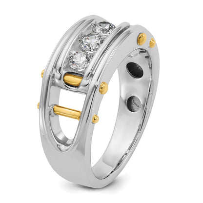 14k Two-tone Gold Men's 1/2 carat Diamond Complete Ring