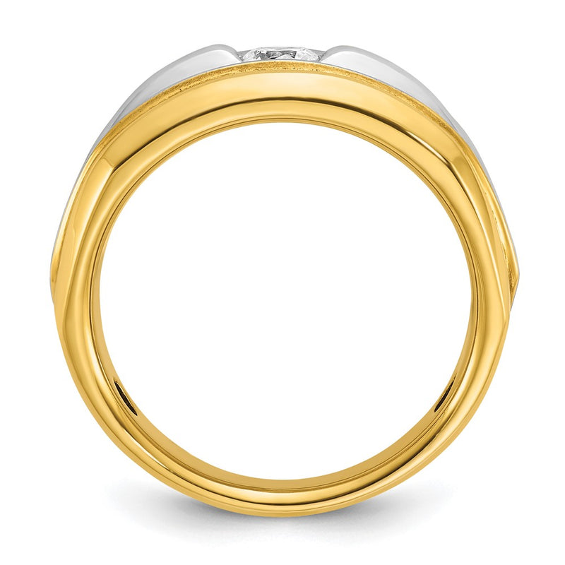 14k Two-tone Gold Men's 1/3 carat Diamond Complete Ring