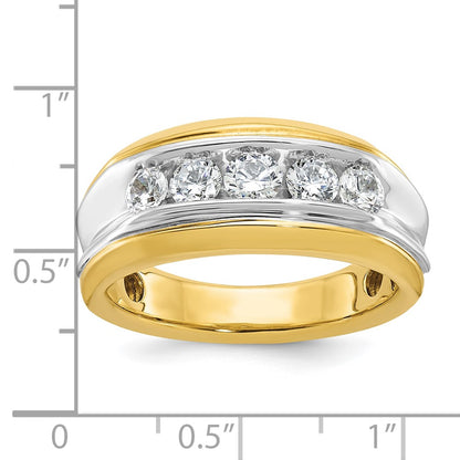 14k Two-tone Gold Men's 1 carat Diamond Complete Ring
