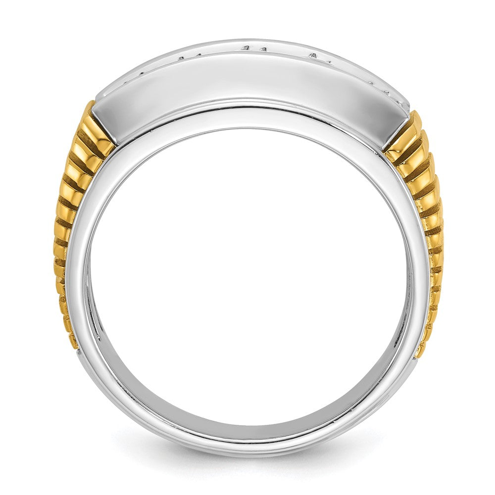 14k Two-tone Gold Men's 1 carat Diamond Complete Ring