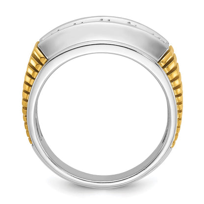 14k Two-tone Gold Men's 1 carat Diamond Complete Ring