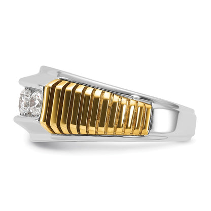 14k Two-tone Gold Men's 1 carat Diamond Complete Ring