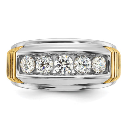 14k Two-tone Gold Men's 1 carat Diamond Complete Ring