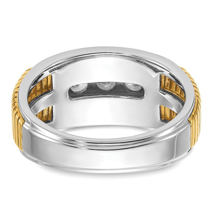 14k Two-tone Gold Men's 1 carat Diamond Complete Ring