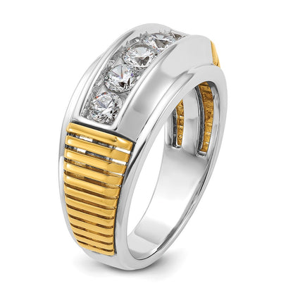 14k Two-tone Gold Men's 1 carat Diamond Complete Ring