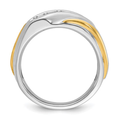 14k Two-tone Gold Men's 1/2 carat Diamond Complete Ring
