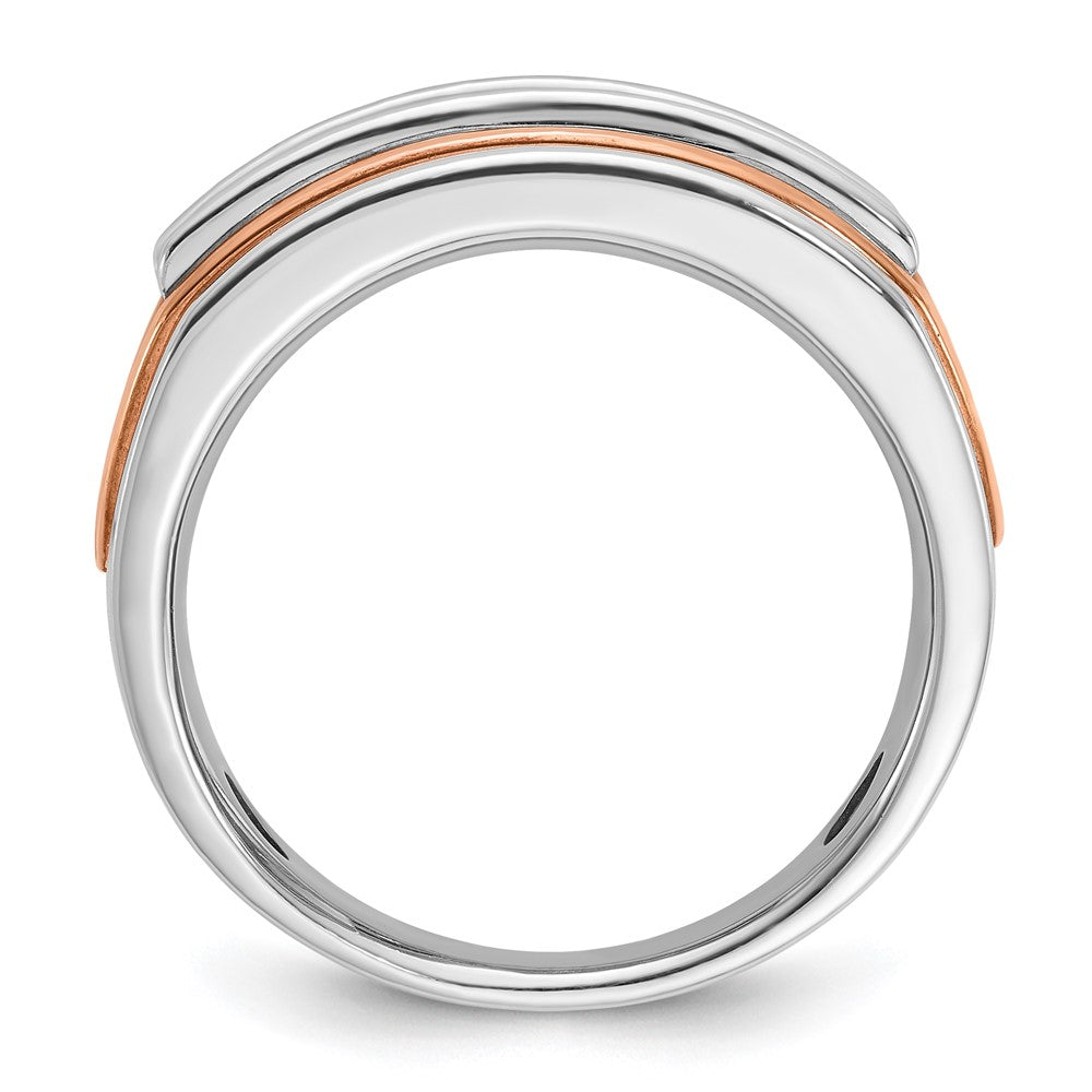 14k White/Rose Gold Two-tone Gold White/Rose Gold Men's 1.5 carat Diamond Complete Ring