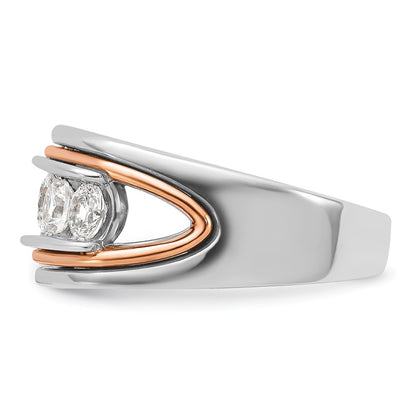 14k White/Rose Gold Two-tone Gold White/Rose Gold Men's 1.5 carat Diamond Complete Ring