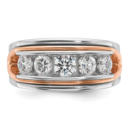 14k White/Rose Gold Two-tone Gold White/Rose Gold Men's 1.5 carat Diamond Complete Ring