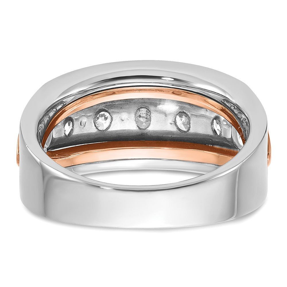 14k White/Rose Gold Two-tone Gold White/Rose Gold Men's 1.5 carat Diamond Complete Ring