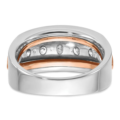14k White/Rose Gold Two-tone Gold White/Rose Gold Men's 1.5 carat Diamond Complete Ring