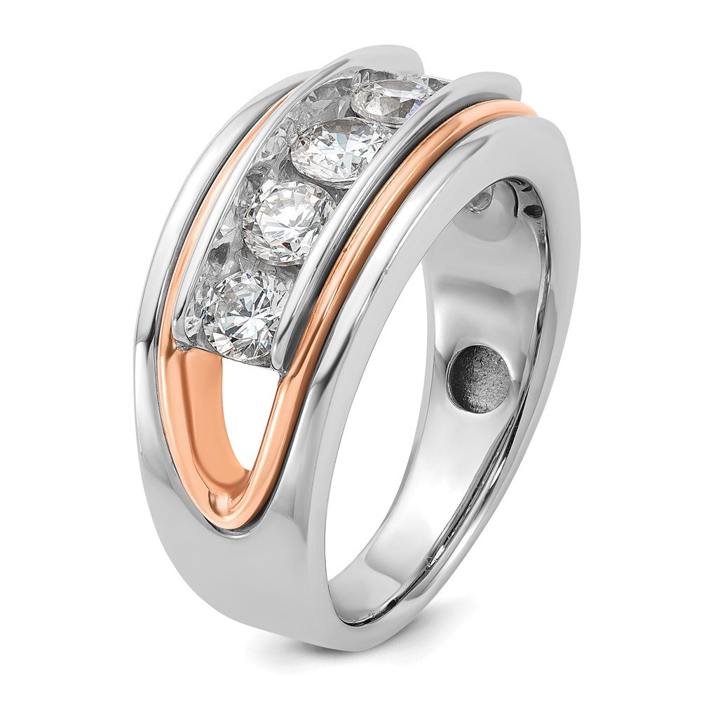 14k White/Rose Gold Two-tone Gold White/Rose Gold Men's 1.5 carat Diamond Complete Ring