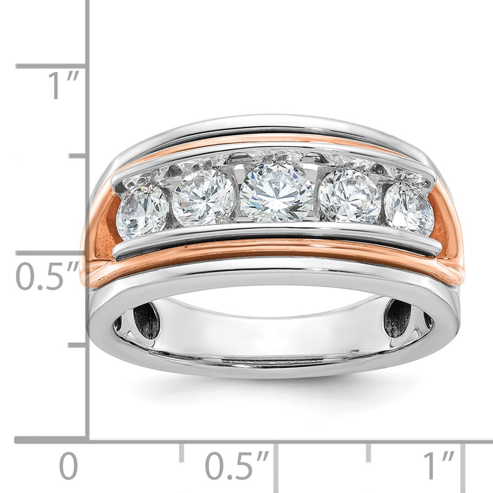 14k White/Rose Gold Two-tone Gold White/Rose Gold Men's 1.5 carat Diamond Complete Ring