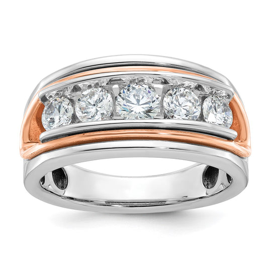 14k White/Rose Gold Two-tone Gold White/Rose Gold Men's 1.5 carat Diamond Complete Ring