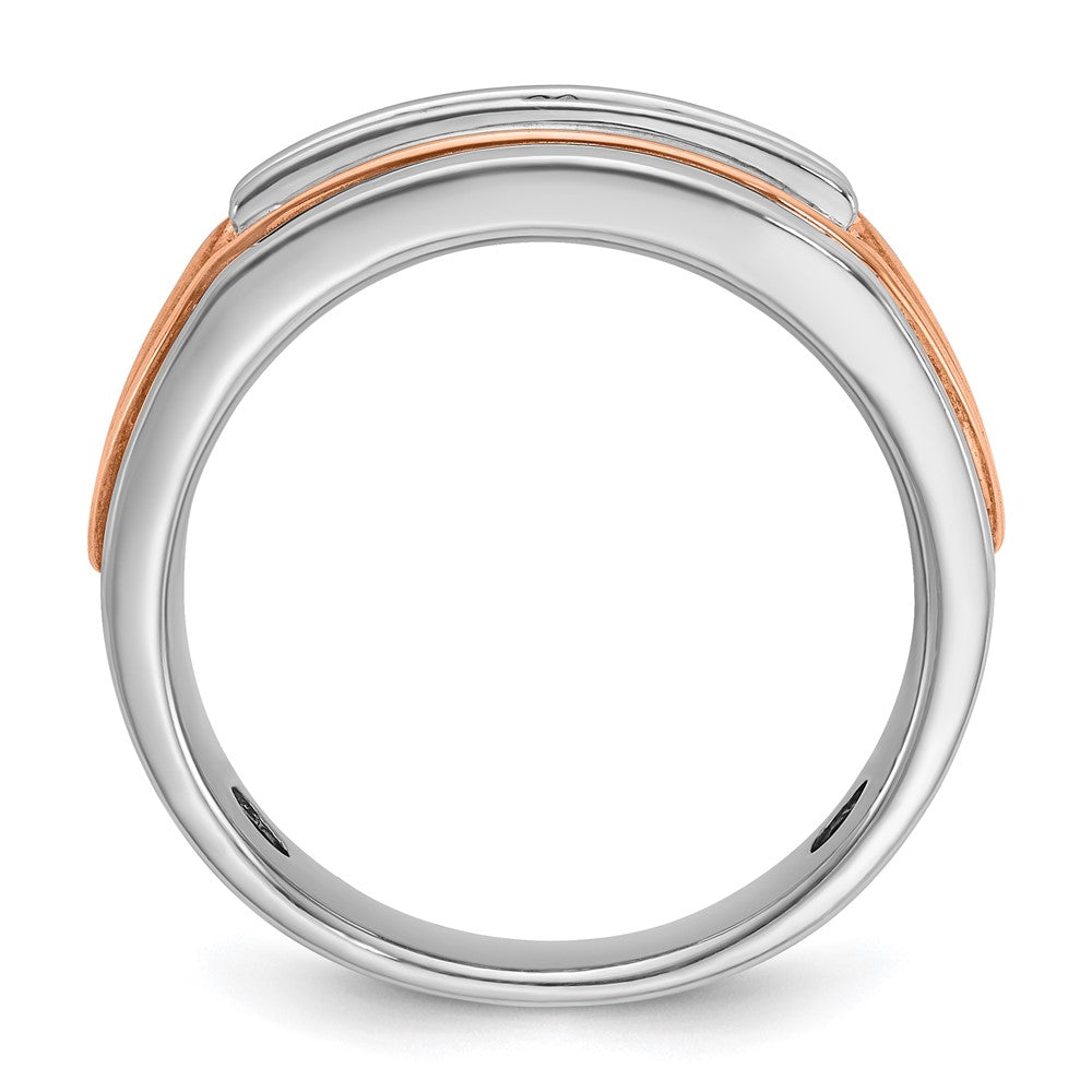 14k White/Rose Gold Two-tone Gold White/Rose Gold Men's 1/2 carat Diamond Complete Ring