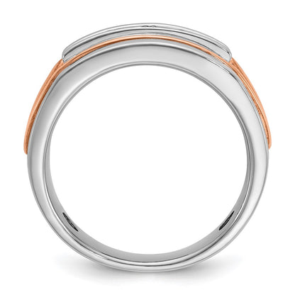 14k White/Rose Gold Two-tone Gold White/Rose Gold Men's 1/2 carat Diamond Complete Ring
