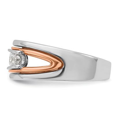 14k White/Rose Gold Two-tone Gold White/Rose Gold Men's 1/2 carat Diamond Complete Ring