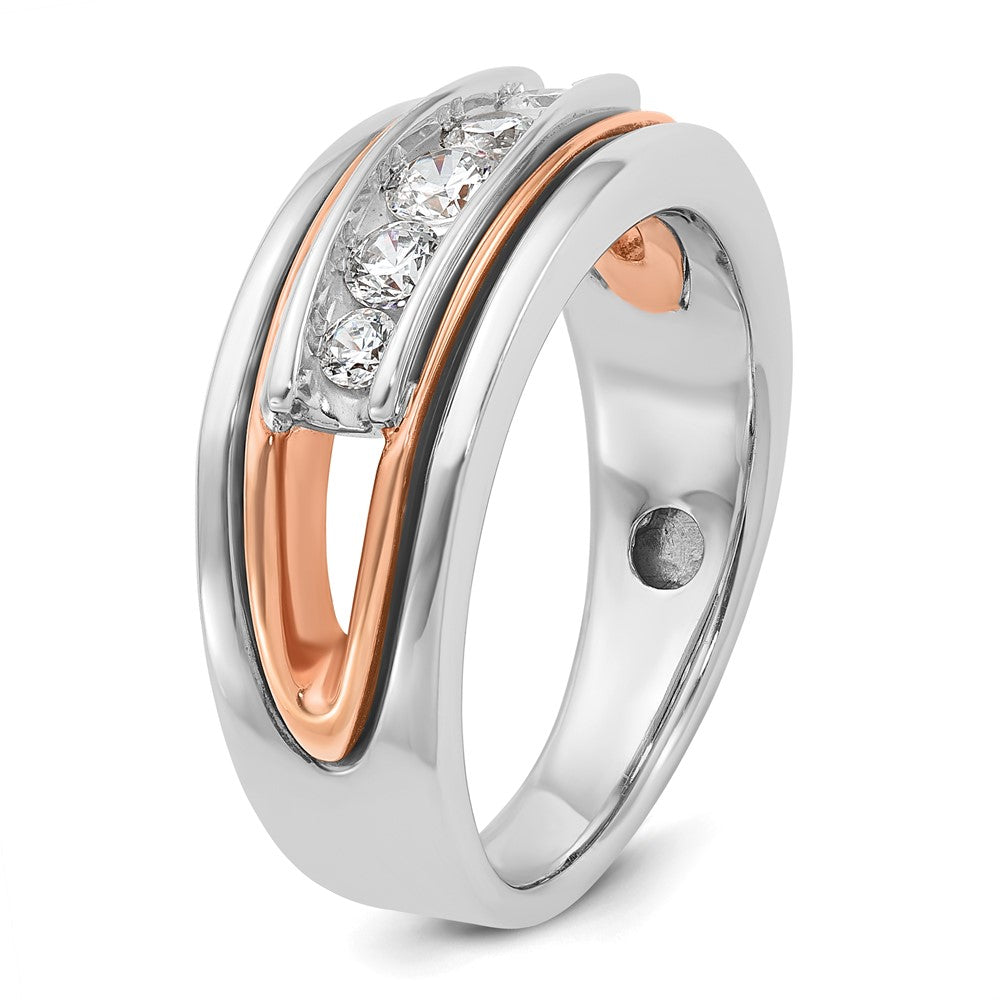 14k White/Rose Gold Two-tone Gold White/Rose Gold Men's 1/2 carat Diamond Complete Ring