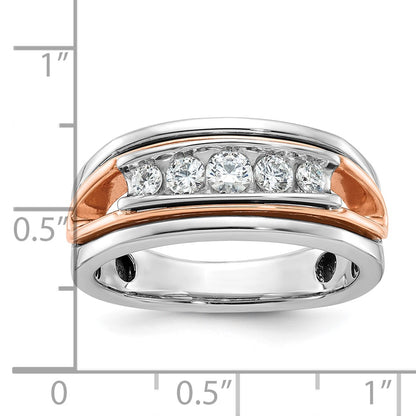 14k White/Rose Gold Two-tone Gold White/Rose Gold Men's 1/2 carat Diamond Complete Ring