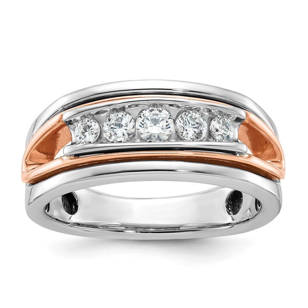 14k White/Rose Gold Two-tone Gold White/Rose Gold Men's 1/2 carat Diamond Complete Ring