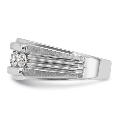 14k White Gold Men's 1 carat Diamond Complete Ring