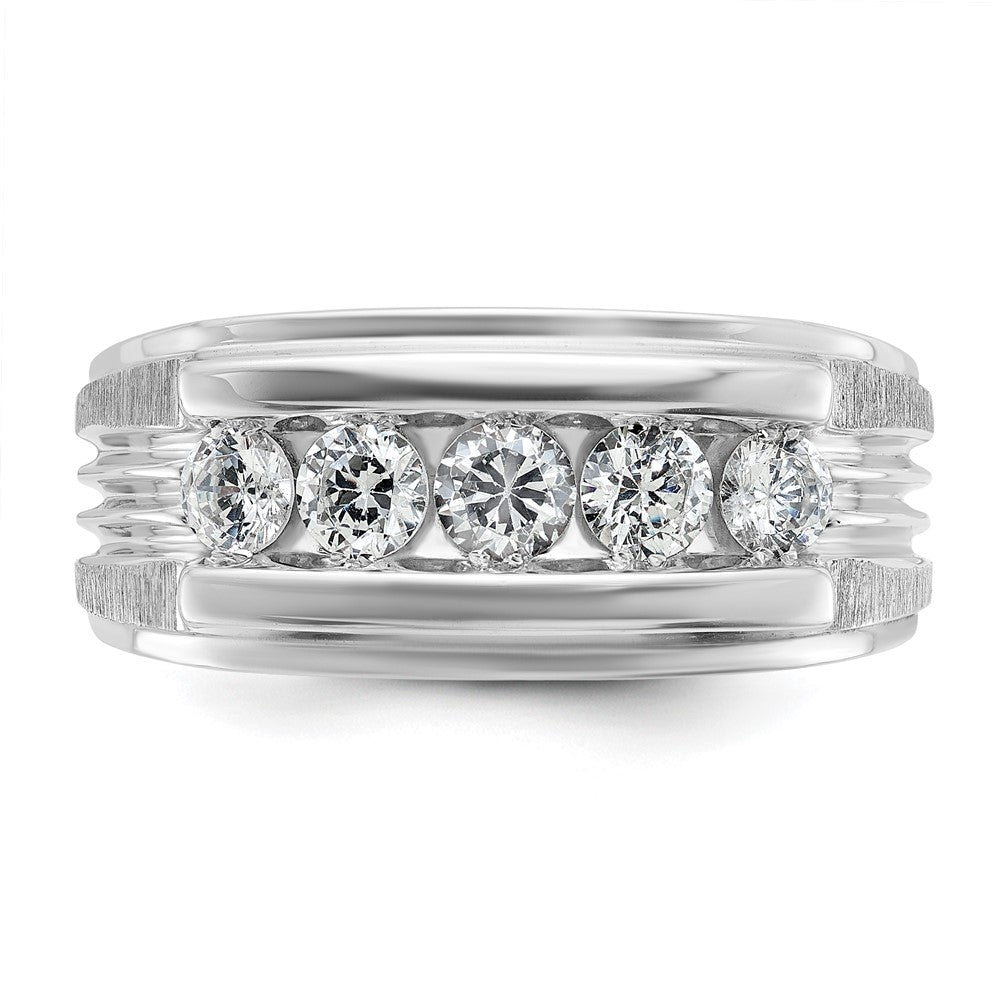 14k White Gold Men's 1 carat Diamond Complete Ring