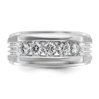 14k White Gold Men's 1 carat Diamond Complete Ring