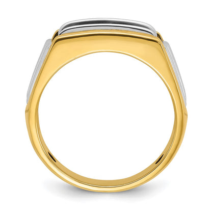 14k Two-tone Gold Men's 1 carat Diamond Complete Ring