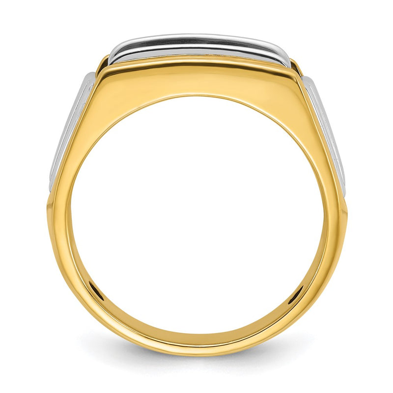 14k Two-tone Gold Men's 1 carat Diamond Complete Ring