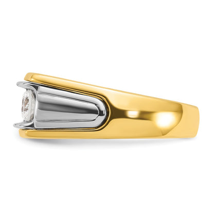 14k Two-tone Gold Men's 1 carat Diamond Complete Ring