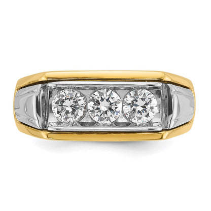 14k Two-tone Gold Men's 1 carat Diamond Complete Ring