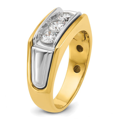 14k Two-tone Gold Men's 1 carat Diamond Complete Ring