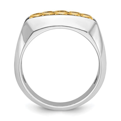 14k Two-tone Gold Men's 1/2 carat Diamond Complete Ring
