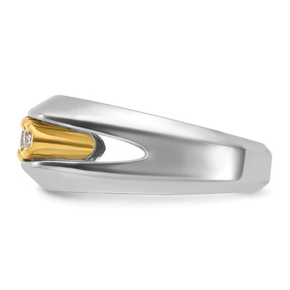 14k Two-tone Gold Men's 1/2 carat Diamond Complete Ring