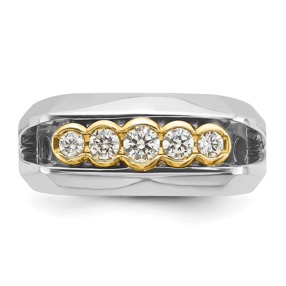 14k Two-tone Gold Men's 1/2 carat Diamond Complete Ring