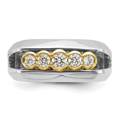14k Two-tone Gold Men's 1/2 carat Diamond Complete Ring
