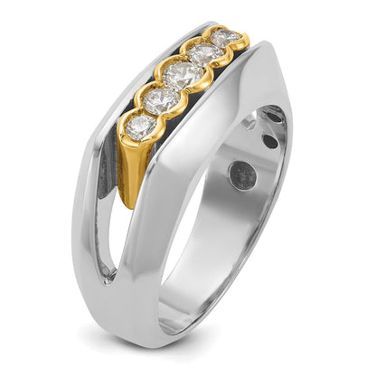 14k Two-tone Gold Men's 1/2 carat Diamond Complete Ring