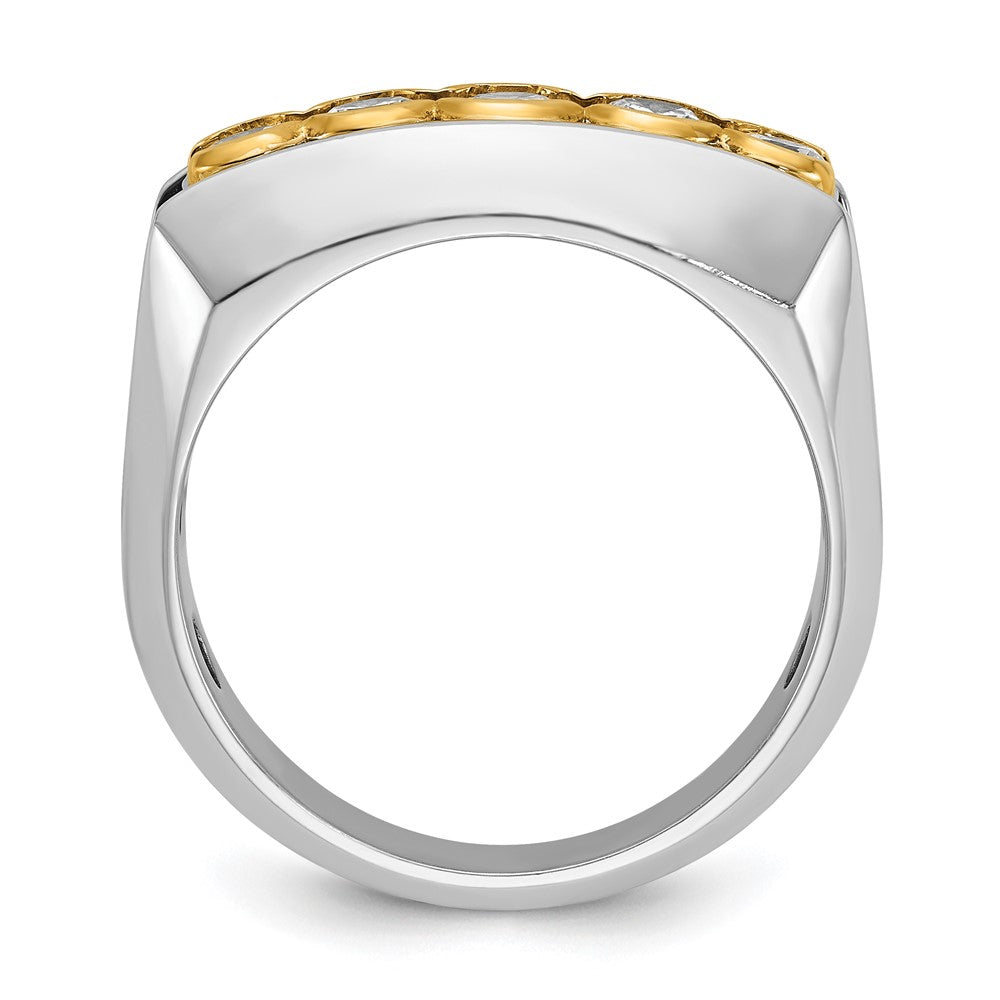 14k Two-tone Gold Men's 1 carat Diamond Complete Ring