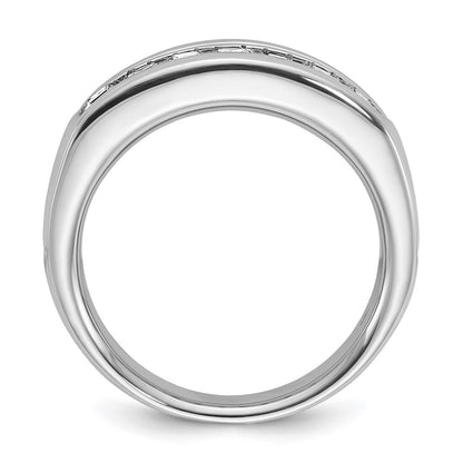 14k White Gold Men's 1 carat Square Diamond Complete Ring