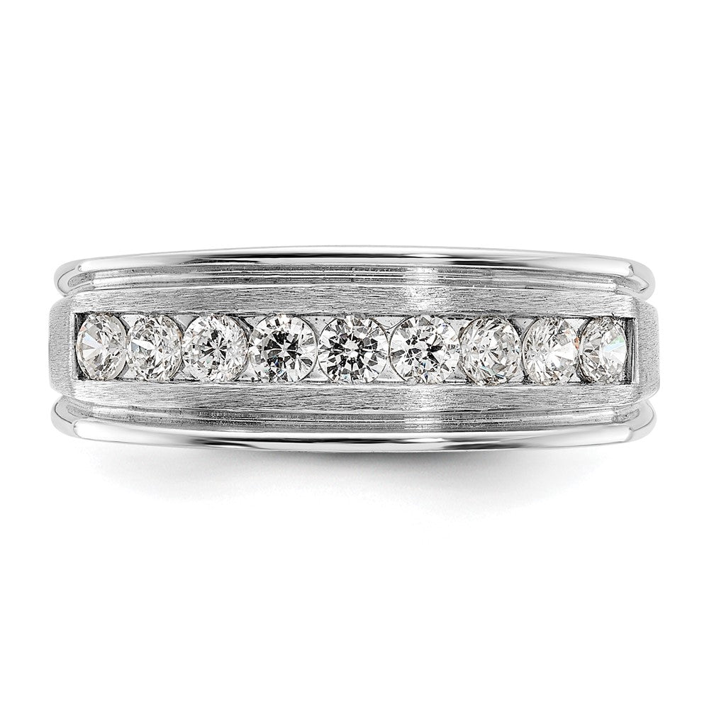 14k White Gold Men's 1/2 carat Diamond Complete Ring