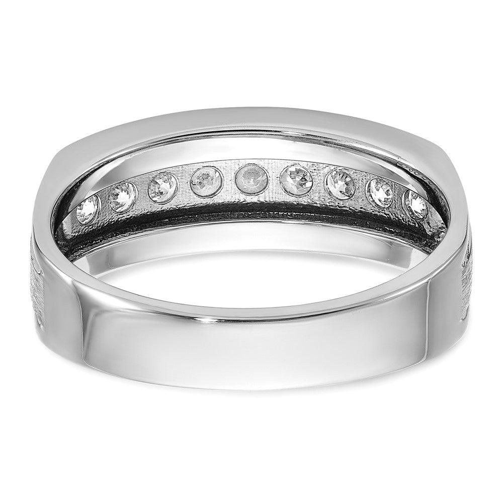 14k White Gold Men's 1/2 carat Diamond Complete Ring
