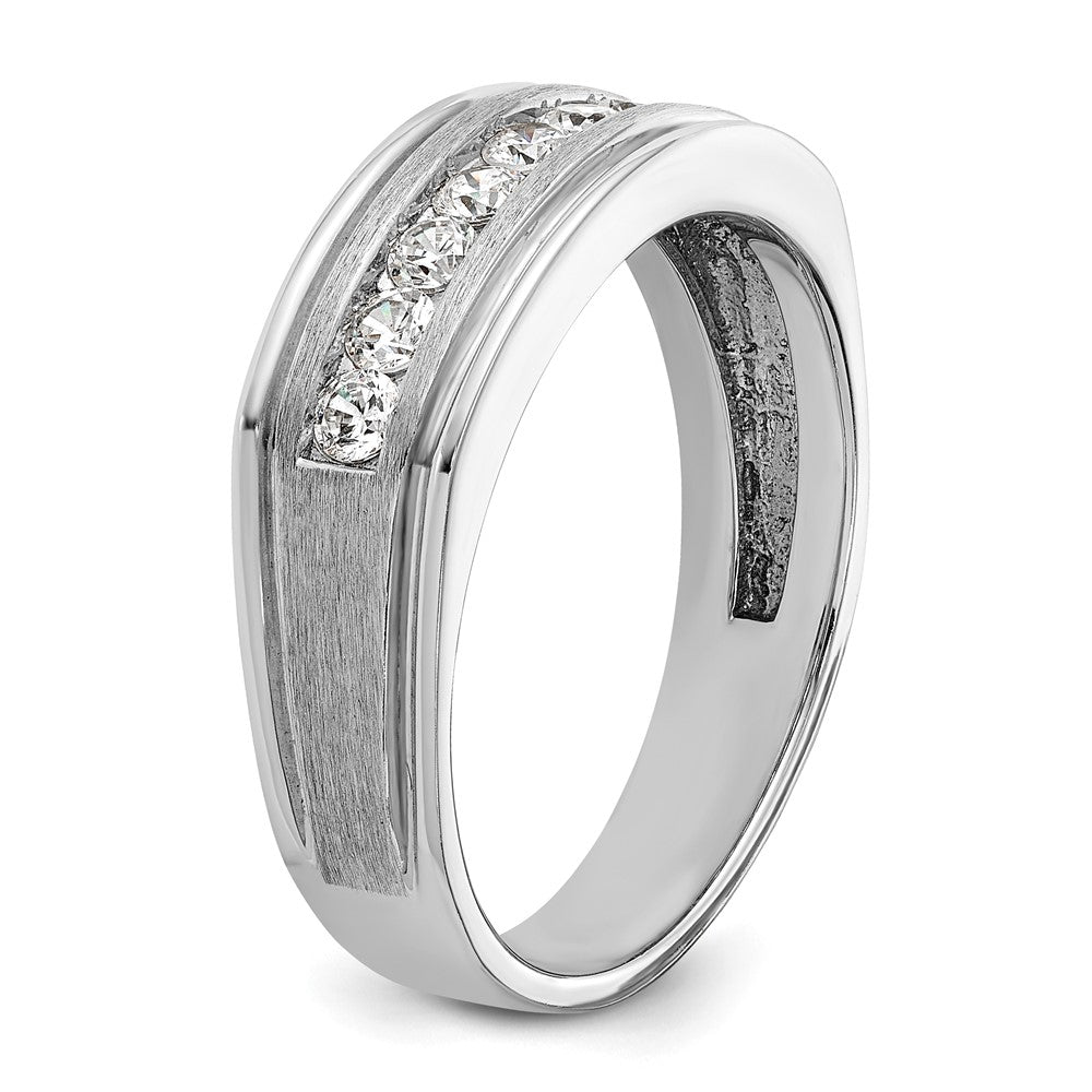 14k White Gold Men's 1/2 carat Diamond Complete Ring