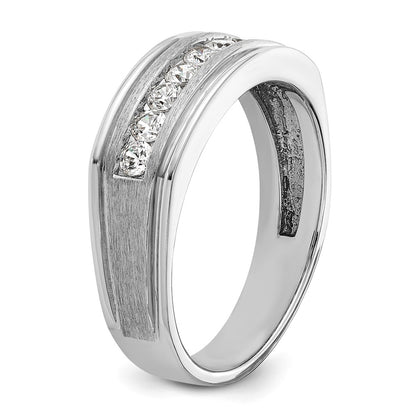 14k White Gold Men's 1/2 carat Diamond Complete Ring