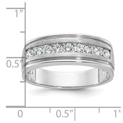 14k White Gold Men's 1/2 carat Diamond Complete Ring