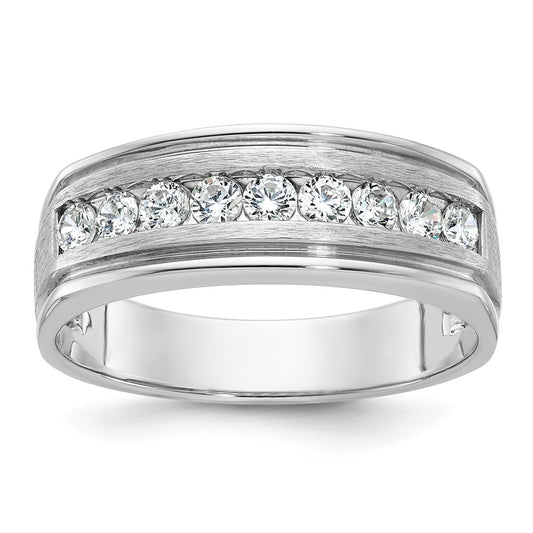 14k White Gold Men's 1/2 carat Diamond Complete Ring